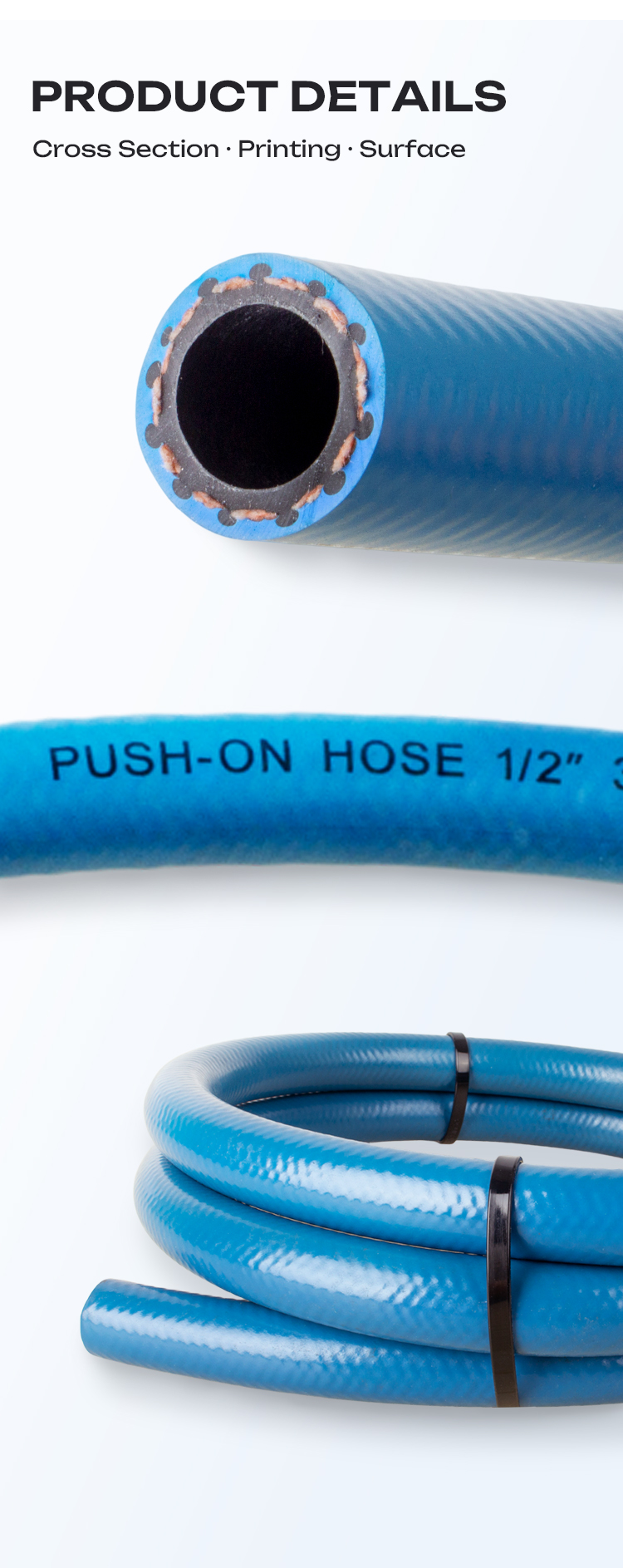 Factory 1/4 Inch 6.3 mm Wearing Resistant Quick Connect Oil Resistant Gas Tight NBR Rubber DIY Multi-Purpose Hose