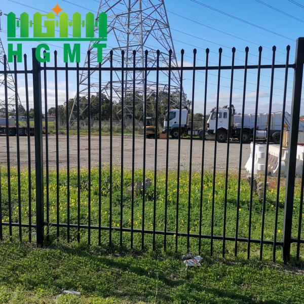 Cheap Professional Rod Powder Coating Rod Wrought Iron Fence Powder Coated Tubular Steel Fence for sale