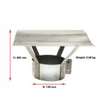 6in 1.2mm Chimney Pot Rain Cap Cowl Four Corners Ceramic Fibers Insulation