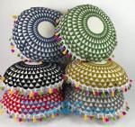Ethnic Indian Mandala style meditation pillow embroidered Suzani decorative