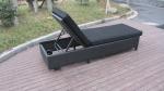 Multifunction Rattan Sun Lounger , Resin Wicker Lounge Chair