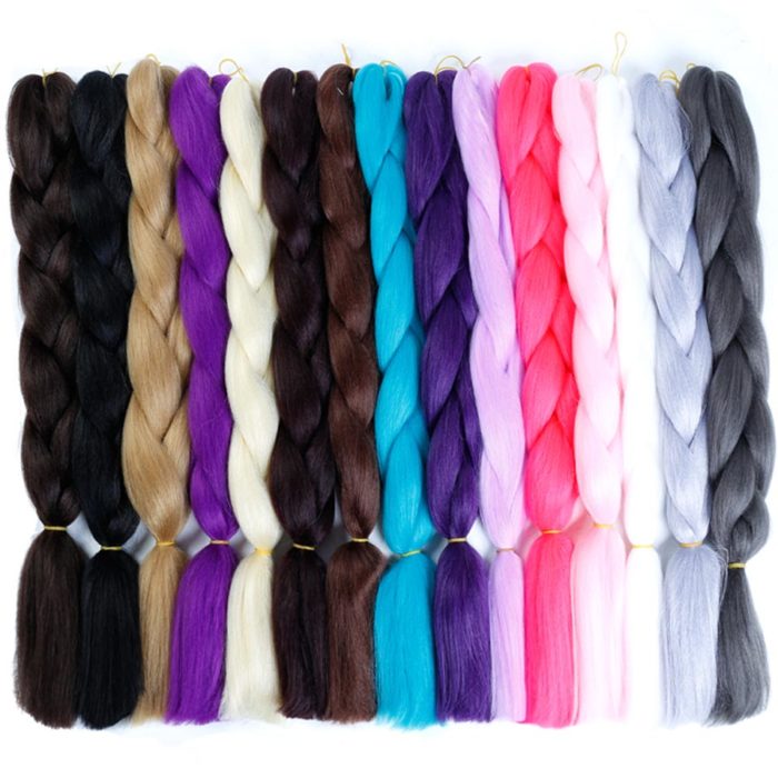 Chemical Processing Synthetic Crochet Braids Hair Extensions Pre Stretched And Dyed