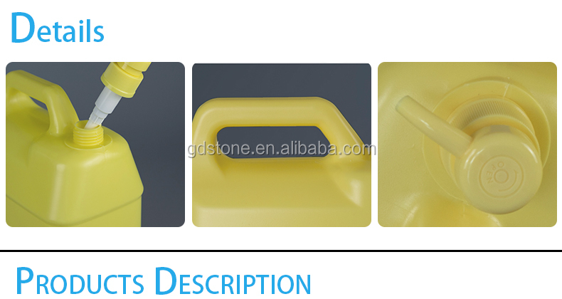 Yellow Detergent Plastic 1 Gallon Chemical Containers With Pump 210g