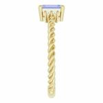 Tanzanite 0.06CTW Rope Engagement Ring In 14K Yellow Gold