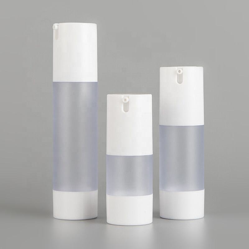 White Plastic PP Cream Airless Cosmetic Bottles 15ml 30ml 50ml