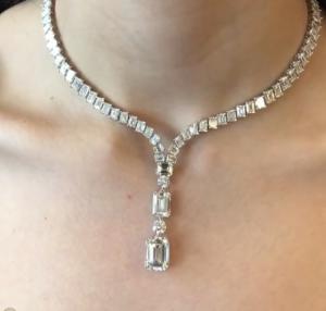 Quality Rhodium Plated Bling Bling Pendants 16in White Tennis Necklace wholesale