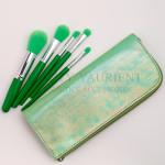 5pcs Makeup Brush And Bag Set PBT Hair Green Handle Makeup Brushes