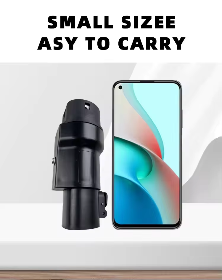 Black NACS to Type2 7kw 32A Portable Car Ev Charger Connector Adapter for Electrical Cars Boost Your Charging Experience