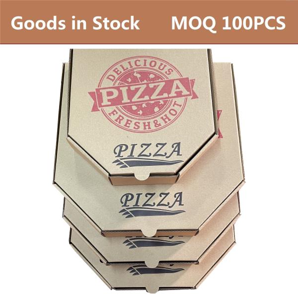 Goods in Stock Wholeasale Hexagonal Corrugated Kraft 8-12 Inch Pizza Box, MOQ
