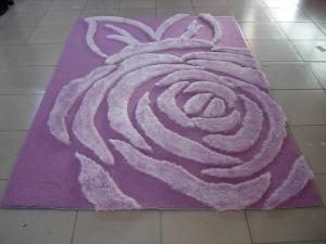 Quality Beautiful Rose Structured Polyester Silk Face Acrylic Underlay Shaggy Carpet wholesale