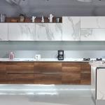 Quartz Stone Kitchen Cabinets Light Luxury Home Assembled Kitchen Cabinet