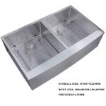 Sanitaryware double bowl stainless steel handmade kitchen undermount sink