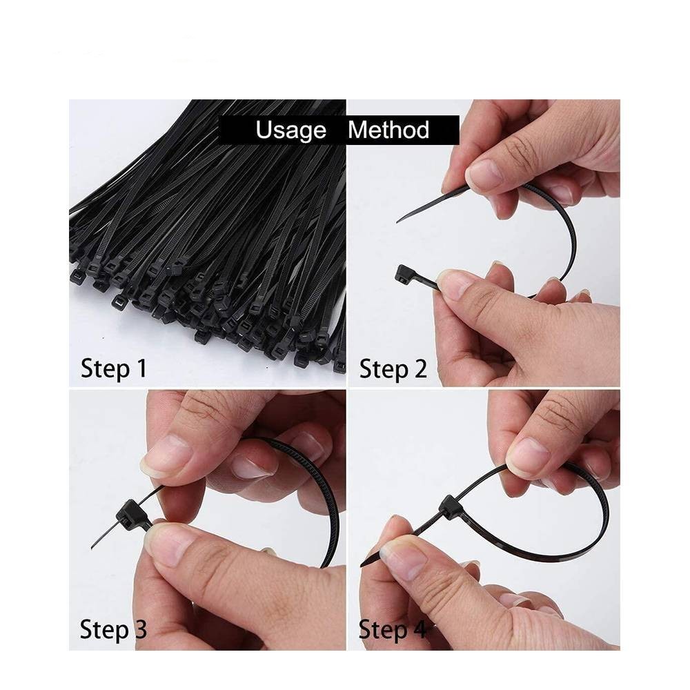 White Black Bulk Wire Ties Nylon 66 Cable Ties 150mm