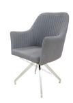 Fabric Upholstered Stainless Dining Chair Livingroom Chair Armrest Chair Leisure