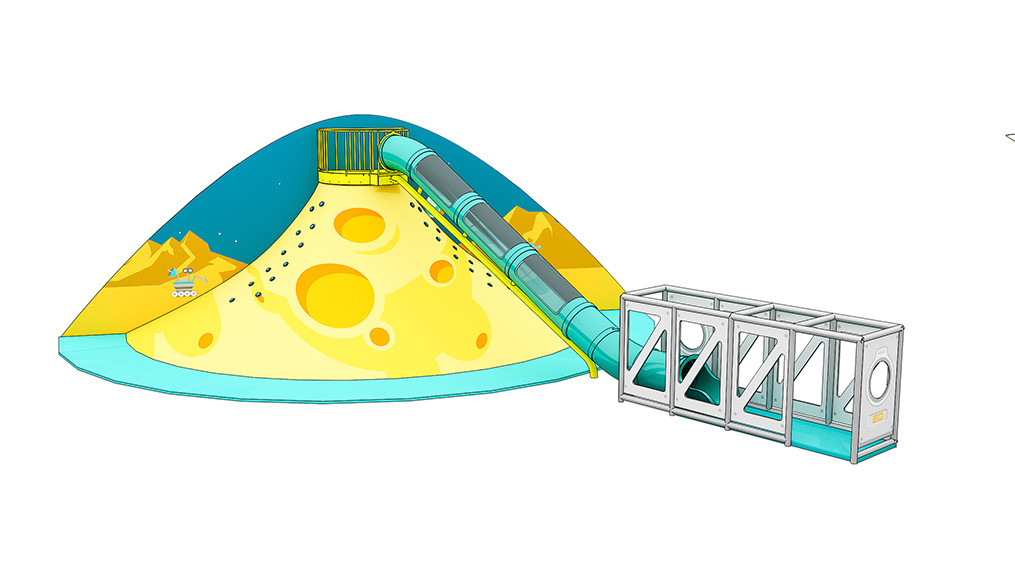 3.5M Volcano Slip And Slide Playground Equipment Indoor Commercia High Safety