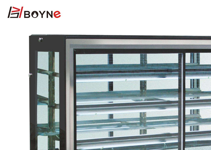 Japanese Type Right Angle 4 Layer Cake Display Case With Marble Base
