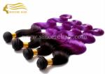 55 CM Body Wave Ombre Purple Hair Extensions Machine Weft for sale - 22" Body
