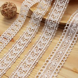 Quality OEM Polyester White Embroidery Lace Trim Edges For Dress wholesale