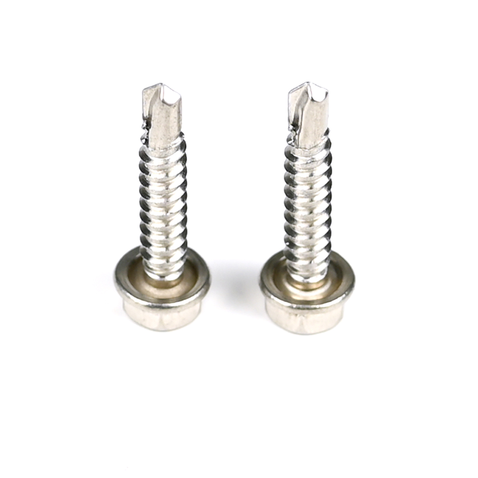 Hex Head Self Drilling Metal Screws with INCH Measurement System and Stainless Steel