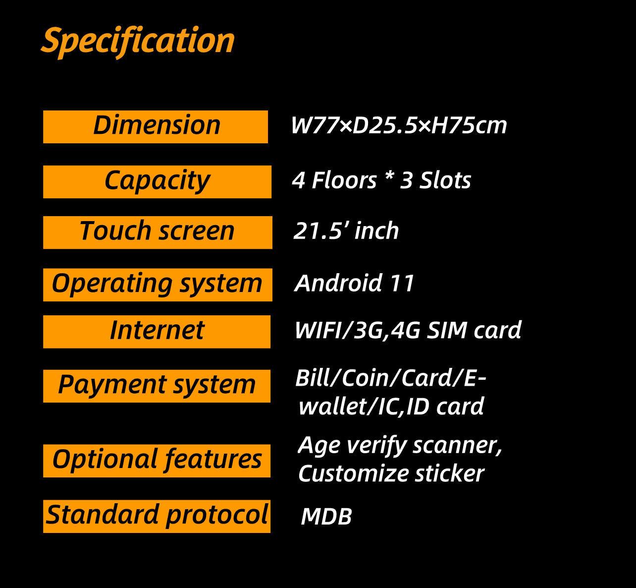 Wall-mounted Mini Smart Vape Vending Machine for E-cig Tobaco With Age Recognition System
