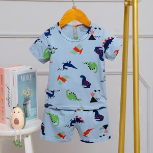 Quality Leisure Summer Cotton Pajama Sets House Clothes Threaded Cuffs With 5% Spandex wholesale