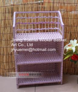 Quality rattan bookshelf shoe cabinet box storage holder rack layer rattan basket rattan furniture wholesale