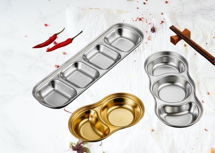 Divided Seasoning Sauce Stainless Steel Dip Dish OEM & ODM For Home Restaurant