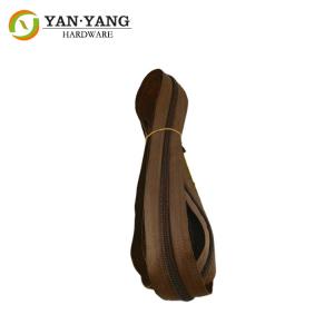 Quality NO. 5 brown nylon zipper Long Chain Metal Brass Nickle Teeth wholesale