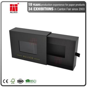 Quality Hot Stamping 300gsm C2S 4.5inch Sliding Drawer Gift Boxes With PVC Clear Window wholesale