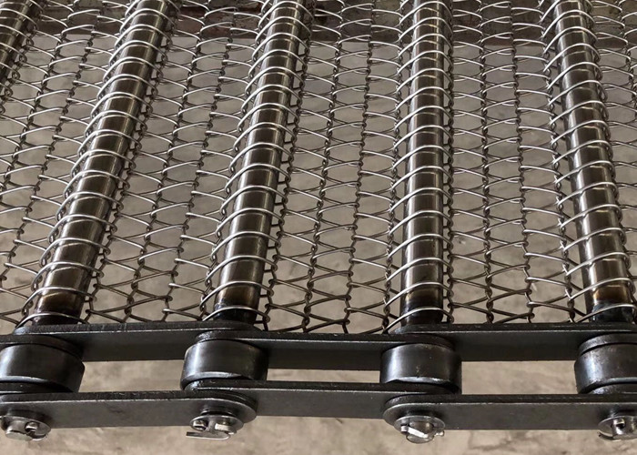 304 / 316 Sus Spiral Mesh Belt Food Grade For Conveying And Drying Food