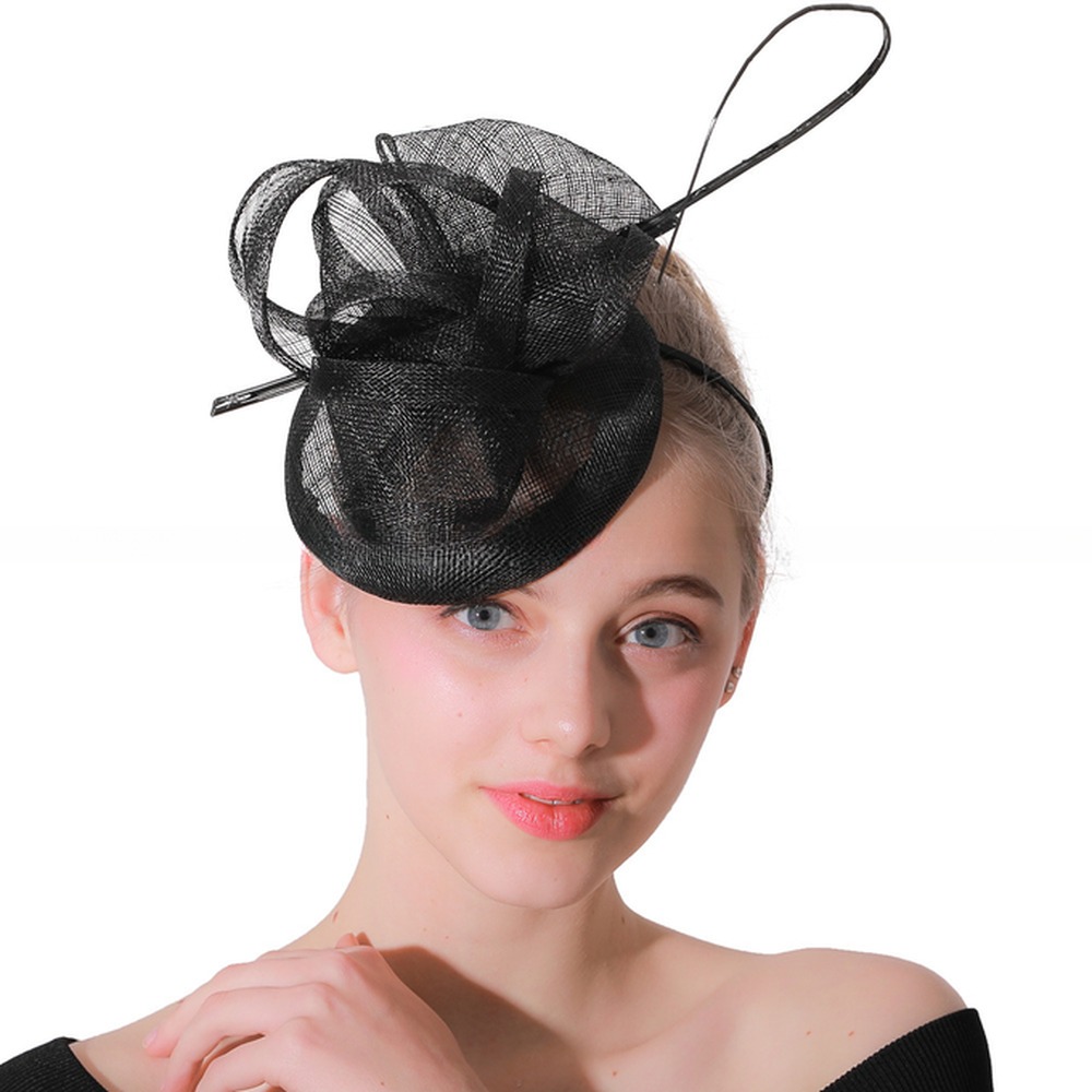 Dyed Party Decoration Wedding Sinamay Feather Fascinator with Headband Included