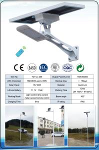 Quality All In One 30w Street Lamp Solar Panel Residential SMD Cree wholesale