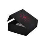 Customized Black Clothing Cardboard Box Biodegradable With Raffia