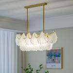 Modern Led Chandelier For Living Room Frosted Glass Luxury Shell Chandelier Lamp