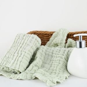 Quality Reusable Functional Herbal Muslin Bath Towels Seersucker Style Size 25''X12'' wholesale