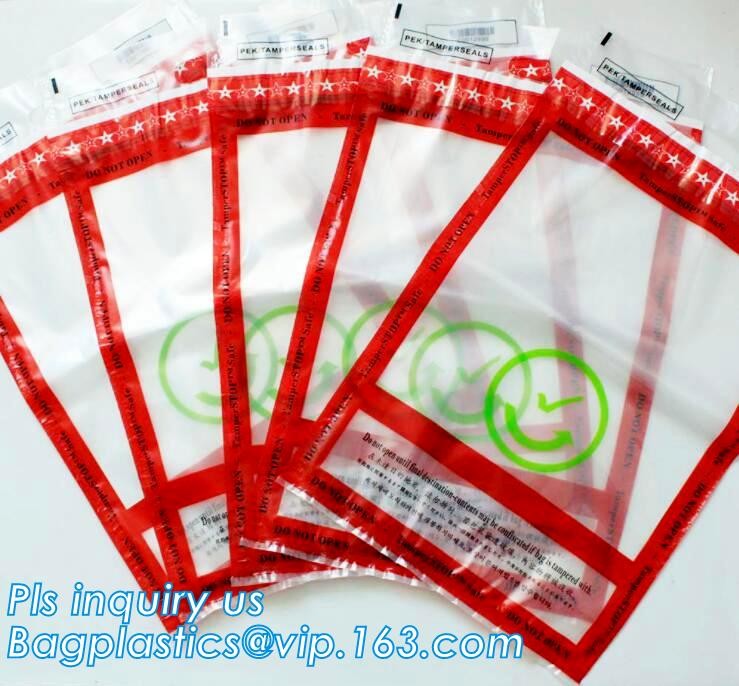 Opaque Tamper Evident Sealing Plastic Bank Money Steb Security Bag / Custom Self Adhesive Plastic Courier Bag, bagease