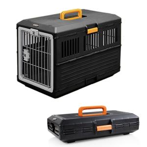 Quality Foldable Plastic Pet Travel Flight Carrier Portable Pet Crate Traveling Dog Cage Box wholesale