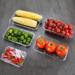 PET Rectangular Transparent FDA Frozen Food Tray Packaging