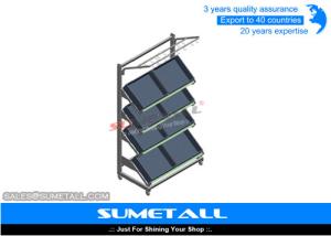 Quality Supermarket Fruit Vegetable Display Rack On Wheels , Store Display Shelves wholesale