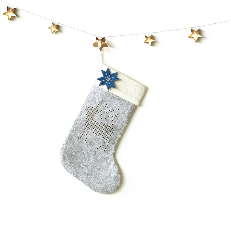 Felt Grey Christmas Stocking Craft Bulk Candy Bag Craft