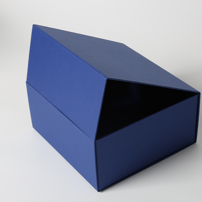 Custom Size Blue Magnetic Folding Box Paper Gift Packaging Box For Wine Bottle
