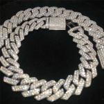 925 Sterling Silver Moissanite Cuban Link Pendant Moissanite Link Gold Gold