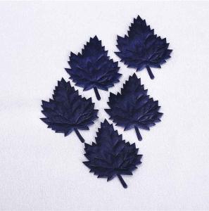 Quality Dark Blue Christmas Party Crafts Diy Ultrasonic Embossing Maple Leaf Ornament wholesale