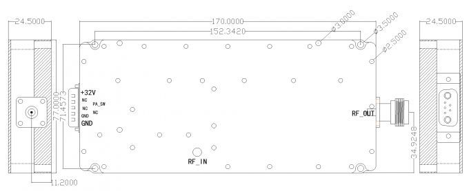 Wide Band Anti Drone 100W RF Power Amplifier Module, Counter Drone Module 710-760MHz