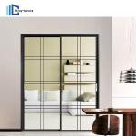 Balcony Partition Tempered Glass Sliding Door With Aluminum Frame