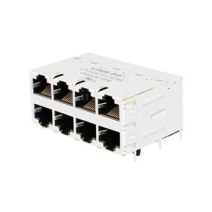 Quality LPJG47011CNL 100/1000 Base-T Without LED 2X4 Port Integrated Magnetics POE+ RJ45 Female Connector wholesale