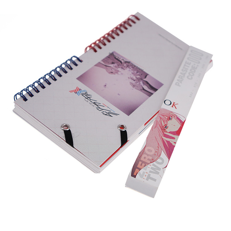 Wirebound Spiral Notebook Printing Belly Band Custom Hardcover Book Printing