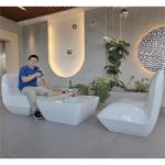 Custom Fiberglass Resin Furniture Table Chair Sets White color