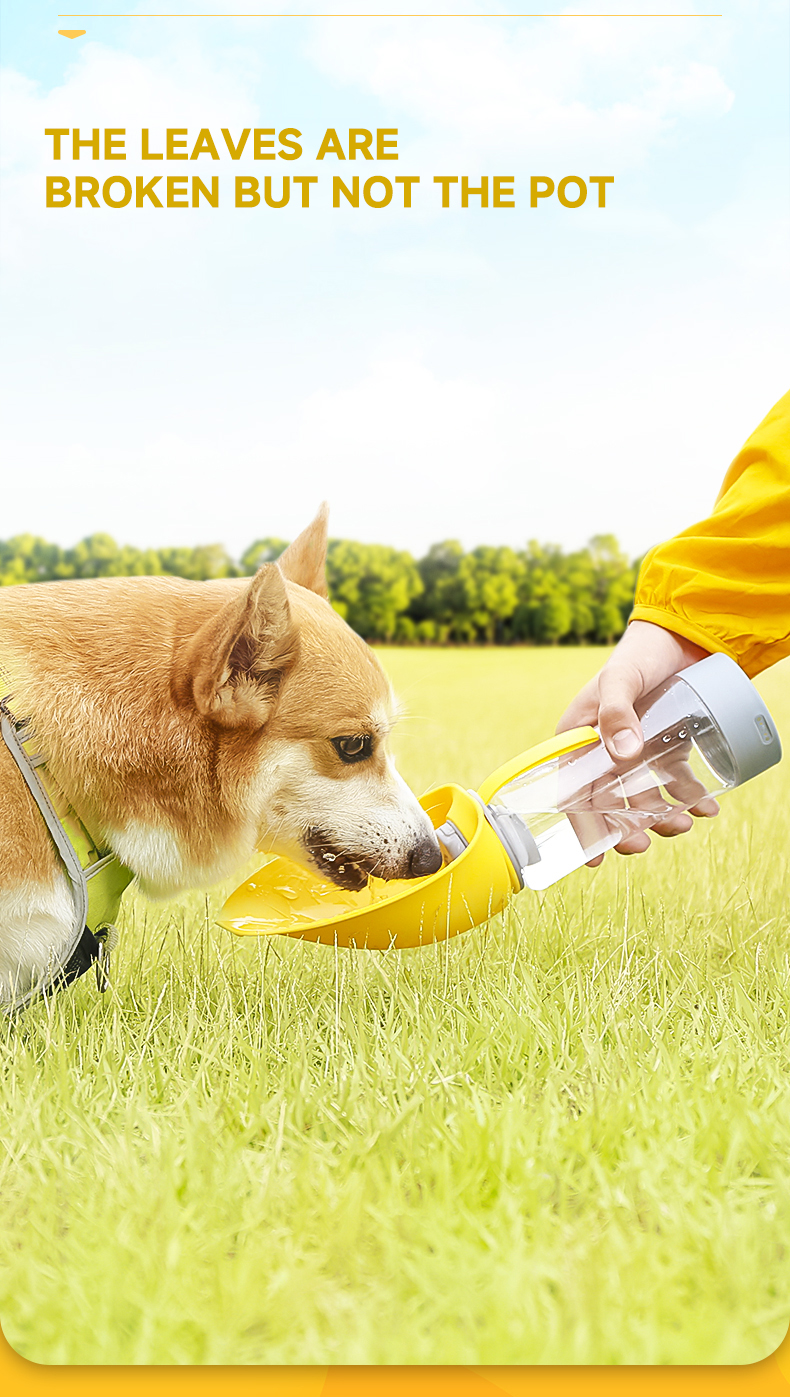 Yellow 220V-240V Dog Drink Bottle PP Light Water Bottle For Travel