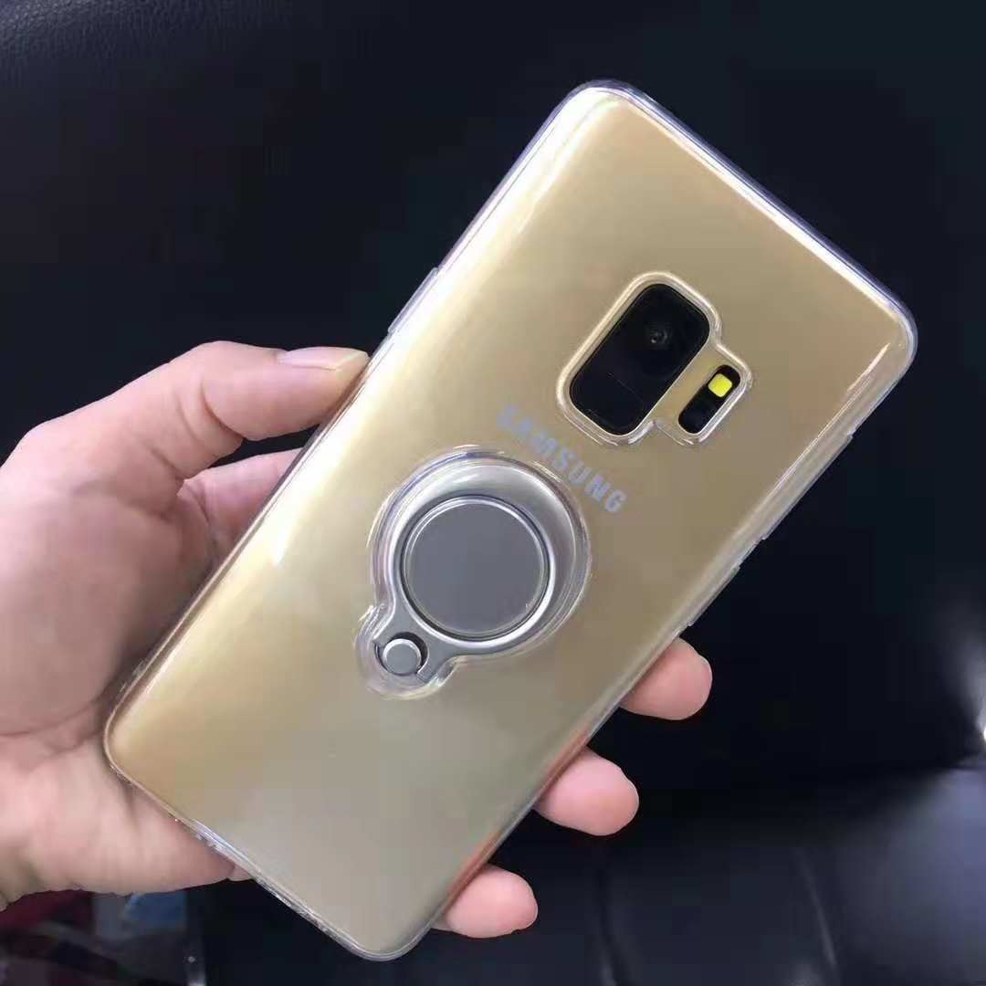 Color Clear Ring Magnetic Car Mount Holder Soft TPU Case Back Cover For Samsung J7 2018 S7 Edge A6 Plus/J8 2018/A9 STAR